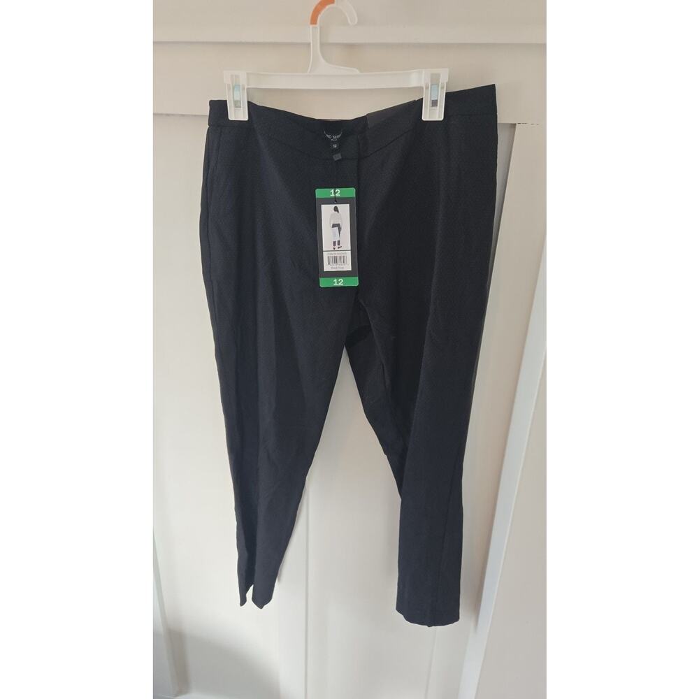 Mario Serrani Italy Women's Size 12 Black Gray Comfort Stretch Slim Fit Pants - Picture 1 of 3